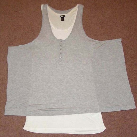 H&M Lagenlook draped Double Layer Tank dress sz L - Picture 9 of 13
